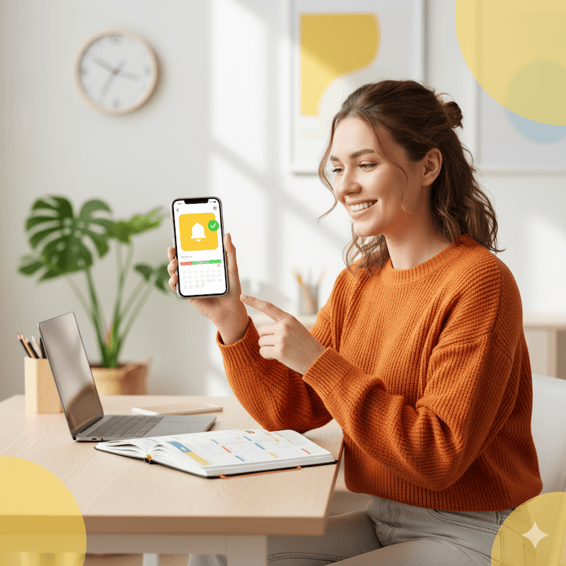 Woman using My Life Habit app